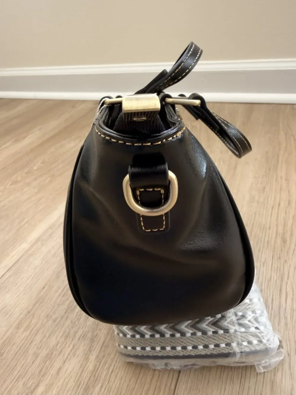 New Black Structured Mini Satchel Handbag Top Handle Purse Classic Chic